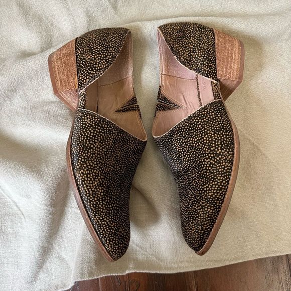 MADEWELL The Lucie Shoe in Leather Spotted Calf Hair Toffee Multi - Picture 5 of 12